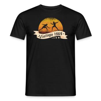 Fencing born 1969 Birthday Fencing - Men's T-Shirt - black - Front - AI Model Male 178 light (178cm)