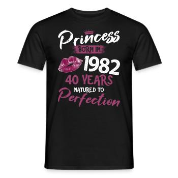 40ème anniversaire 40 ans de perfection Princesse 1982 - T-shirt homme - noir - Devant - AI Model Male 178 light (178cm)