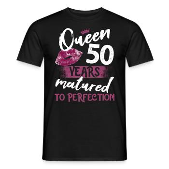 50 year old girl 50 bday Queen 50 birthday - Men's T-Shirt - black - Front - AI Model Male 178 light (178cm)