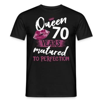 70 year old girl 70 bday Queen 70 birthday - Men's T-Shirt - black - Front - AI Model Male 178 light (178cm)