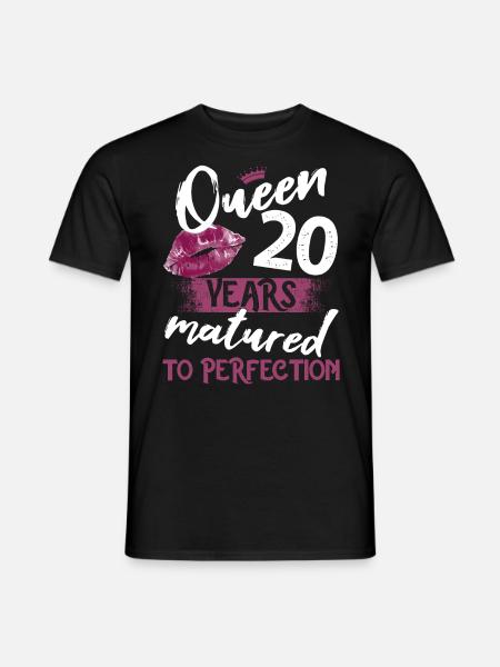 Fille de 20 ans 20 bday Queen 20 anniversaire - T-shirt homme - noir