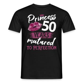 50 year old girl 50 bday Princess 50 birthday - Men's T-Shirt - black - Front - AI Model Male 178 light (178cm)