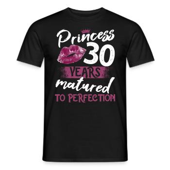 30 year old girl 30 bday Princess 30 birthday - Men's T-Shirt - black - Front - AI Model Male 178 light (178cm)
