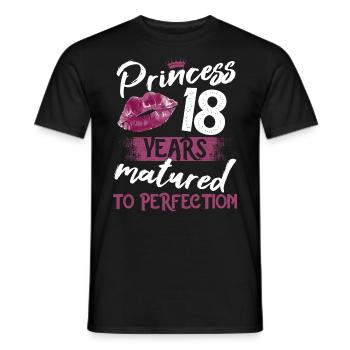 18 year old girl 18 bday Princess 18 birthday - Men's T-Shirt - black - Front - AI Model Male 178 light (178cm)