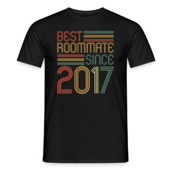 Best roommate since 2017 love your roomates - Men's T-Shirt - black - Front - AI Model Male 178 light (178cm)