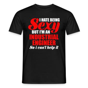 Je déteste être sexy mais je suis ingénieur - T-shirt homme - noir - Devant - AI Model Male 178 light (178cm)