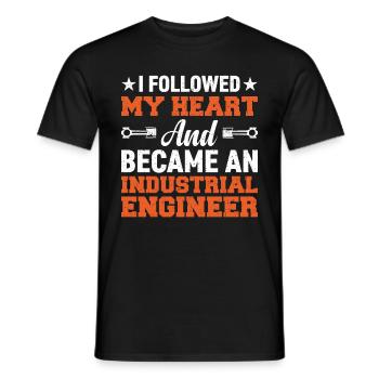 J’ai suivi mon cœur et je suis devenu ingénieur - T-shirt homme - noir - Devant - AI Model Male 178 light (178cm)