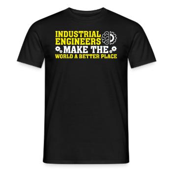Industrial Engineers Make The World - Männer T-Shirt - Schwarz - Vorne - AI Model Male 178 light (178cm)