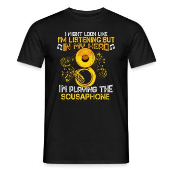 Sousaphone Gift Orchestra Big Band Sousaphone - Men's T-Shirt - black - Front - AI Model Male 178 light (178cm)