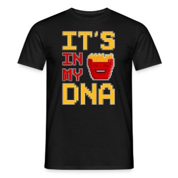 Its In My DNA Pixel Art Fries Fries - Men's T-Shirt - black - Front - AI Model Male 178 light (178cm)