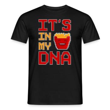 Its In My DNA Pixel Art Fries Fries - Men's T-Shirt - black - Front - AI Model Male 178 light (178cm)