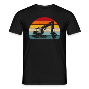 Rétro Excavatrice Excavatrice Conducteur Chantier de construction Ouvrier de la construction - T-shirt homme - noir - Devant - AI Model Male 178 light (178cm)