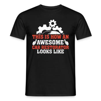 This Is How Awesome Car Restorator Looks - Men's T-Shirt - black - Front - AI Model Male 178 light (178cm)