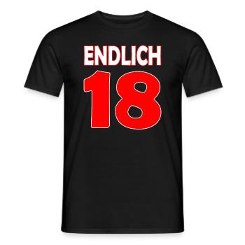 Endlich 18 Geburtstag - Männer T-Shirt - Schwarz - Vorne - AI Model Male 178 light (178cm)
