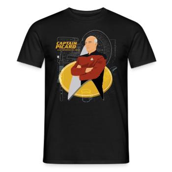 Star Trek La Nouvelle Génération Captain Picard - T-shirt homme - noir - Devant - AI Model Male 178 light (178cm)