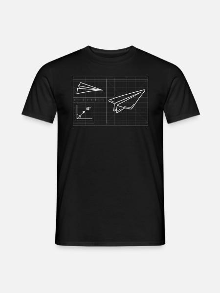 Pilote d’avion en papier Professeur de mathématiques Ingénieur - T-shirt homme - noir