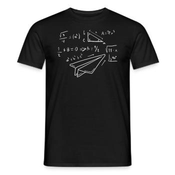 Papier-Flugzeug Piloten Mathe-Lehrer Ingenieur - Männer T-Shirt - Schwarz - Vorne - AI Model Male 178 light (178cm)