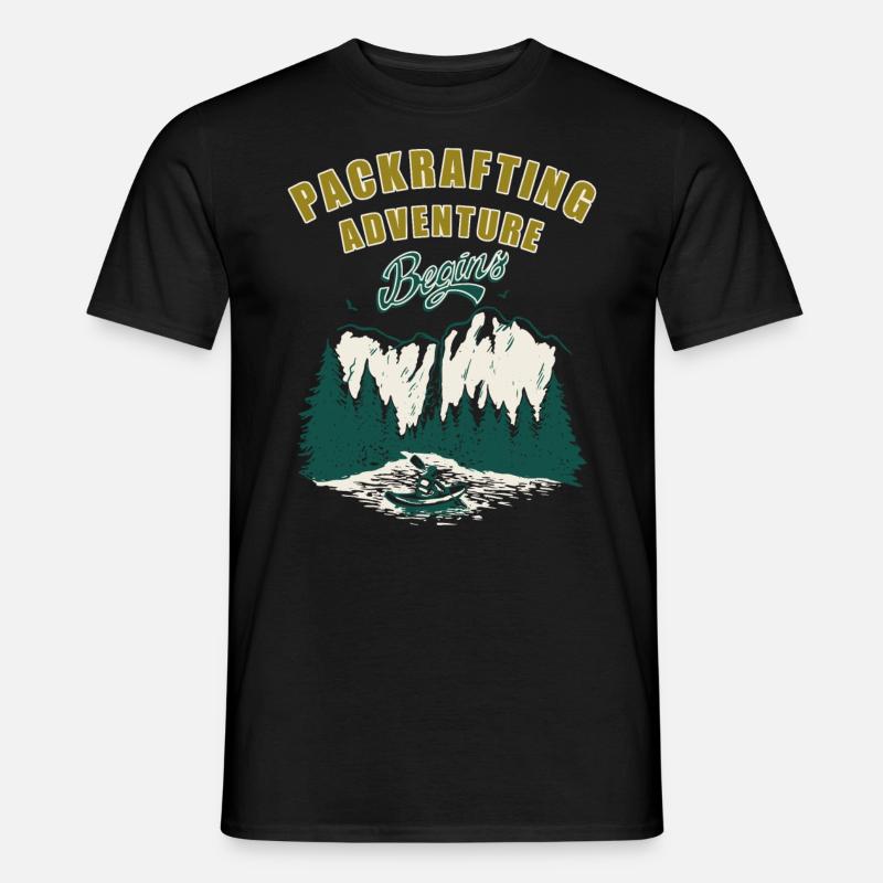 Packraft-Kajak Packraft-rafting Paddel-Boot - Männer T-Shirt - Schwarz