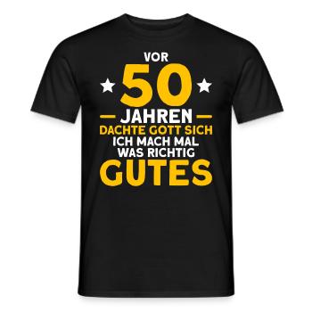 50 Jahre Geburtstag Deko Lustig 50. Geburtstag - Männer T-Shirt - Schwarz - Vorne - AI Model Male 178 light (178cm)