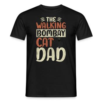 The Walking Bombay Cat Dad Kitty Cat Walking - Männer T-Shirt - Schwarz - Vorne - AI Model Male 178 light (178cm)
