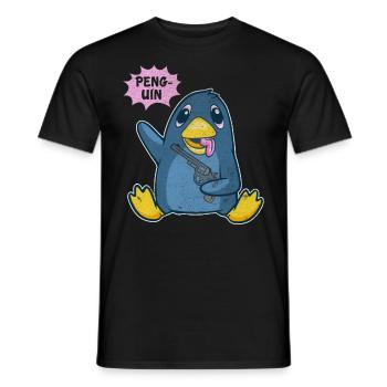 Mignon pingouin Oiseau de glace Arctique Amoureux des animaux - T-shirt homme - noir - Devant - AI Model Male 178 light (178cm)