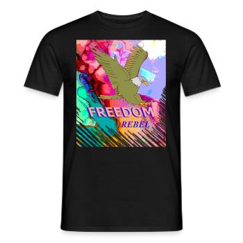 freedom rebel - Männer T-Shirt - Schwarz - Vorne - AI Model Male 178 light (178cm)