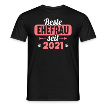 Beste Ehefrau Bester Ehemann seit 2021 - Männer T-Shirt - Schwarz - Vorne - AI Model Male 178 light (178cm)
