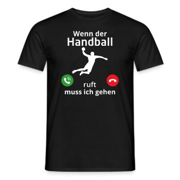wenn der handball ruft muss ich gehen - Männer T-Shirt - Schwarz - Vorne - AI Model Male 178 light (178cm)
