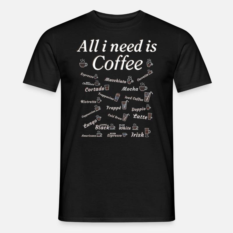 Kaffee Sammlung Kaffeetrinker Kaffeeliebhaber - Männer T-Shirt - Schwarz