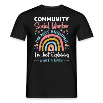 Travailleur social communautaire Je ne discute pas - T-shirt homme - noir - Devant - AI Model Male 178 light (178cm)