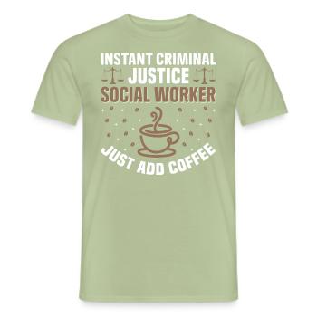 Instant Criminal Justice Social Worker - Men's T-Shirt - sage - Front - AI Model Male 178 light (178cm)