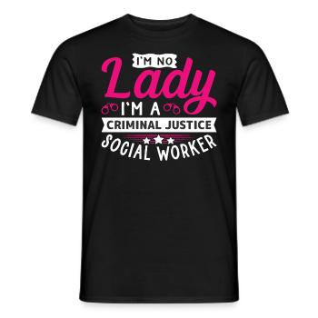 Travailleur social en justice pénale - T-shirt homme - noir - Devant - AI Model Male 178 light (178cm)