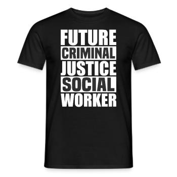 Futur travailleur social en justice pénale - T-shirt homme - noir - Devant - AI Model Male 178 light (178cm)