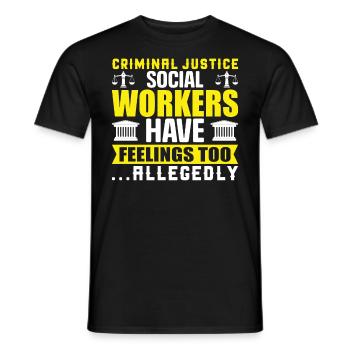 Travailleurs sociaux de la justice pénale - T-shirt homme - noir - Devant - AI Model Male 178 light (178cm)