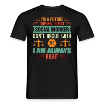 Am Future Criminal Justice Social Worker - Männer T-Shirt - Schwarz - Vorne - AI Model Male 178 light (178cm)