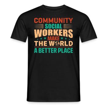Community Social Workers - Männer T-Shirt - Schwarz - Vorne - AI Model Male 178 light (178cm)