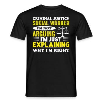 Travailleur social en justice pénale - T-shirt homme - noir - Devant - AI Model Male 178 light (178cm)