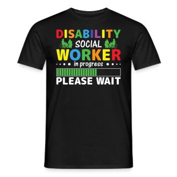 Disability Social Worker In Progress - Männer T-Shirt - Schwarz - Vorne - AI Model Male 178 light (178cm)