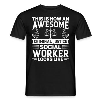 Formidable travailleur social en justice pénale - T-shirt homme - noir - Devant - AI Model Male 178 light (178cm)