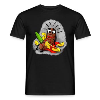 Pommes Frites Fritten Currywurst Fast Food Humor - Männer T-Shirt - Schwarz - Vorne - AI Model Male 178 light (178cm)