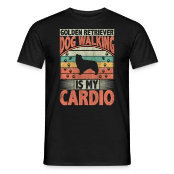 Golden Retriever Dog Walking Is My Cardio Dog - Männer T-Shirt - Schwarz - Vorne - AI Model Male 178 light (178cm)