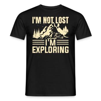 I'm Not Lost I'm Exploring Camp Camper Camping - Männer T-Shirt - Schwarz - Vorne - AI Model Male 178 light (178cm)
