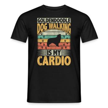 Goldendoodle Dog Walking Is My Cardio Dog Lover - Männer T-Shirt - Schwarz - Vorne - AI Model Male 178 light (178cm)