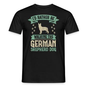 I'd Rather Be Walking The German Shepherd Dog - Männer T-Shirt - Schwarz - Vorne - AI Model Male 178 light (178cm)