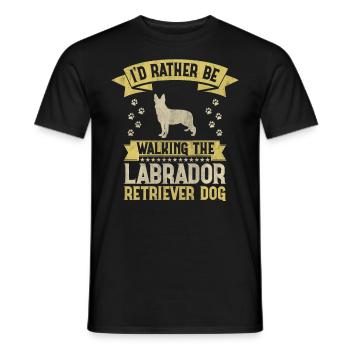Je préfère promener le chien Labrador Retriever - T-shirt homme - noir - Devant - AI Model Male 178 light (178cm)