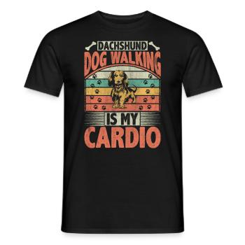 Dachshund Dog Walking Is My Cardio Dog Lover Puppy - Männer T-Shirt - Schwarz - Vorne - AI Model Male 178 light (178cm)