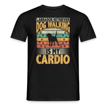 Labrador Retriever Dog Walking Is My Cardio Dog - Männer T-Shirt - Schwarz - Vorne - AI Model Male 178 light (178cm)