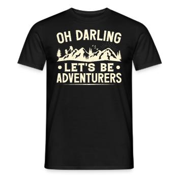 Oh Darling Let's Be Adventurers Hiking Lover Hiker - Men's T-Shirt - black - Front - AI Model Male 178 light (178cm)