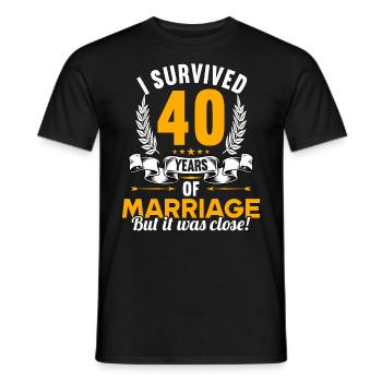 J’ai survécu à 40 ans de mariage 40e anniversaire de mariage - T-shirt homme - noir - Devant - AI Model Male 178 light (178cm)