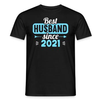 Best Wife Best Husband since 2021 - Men's T-Shirt - black - Front - AI Model Male 178 light (178cm)
